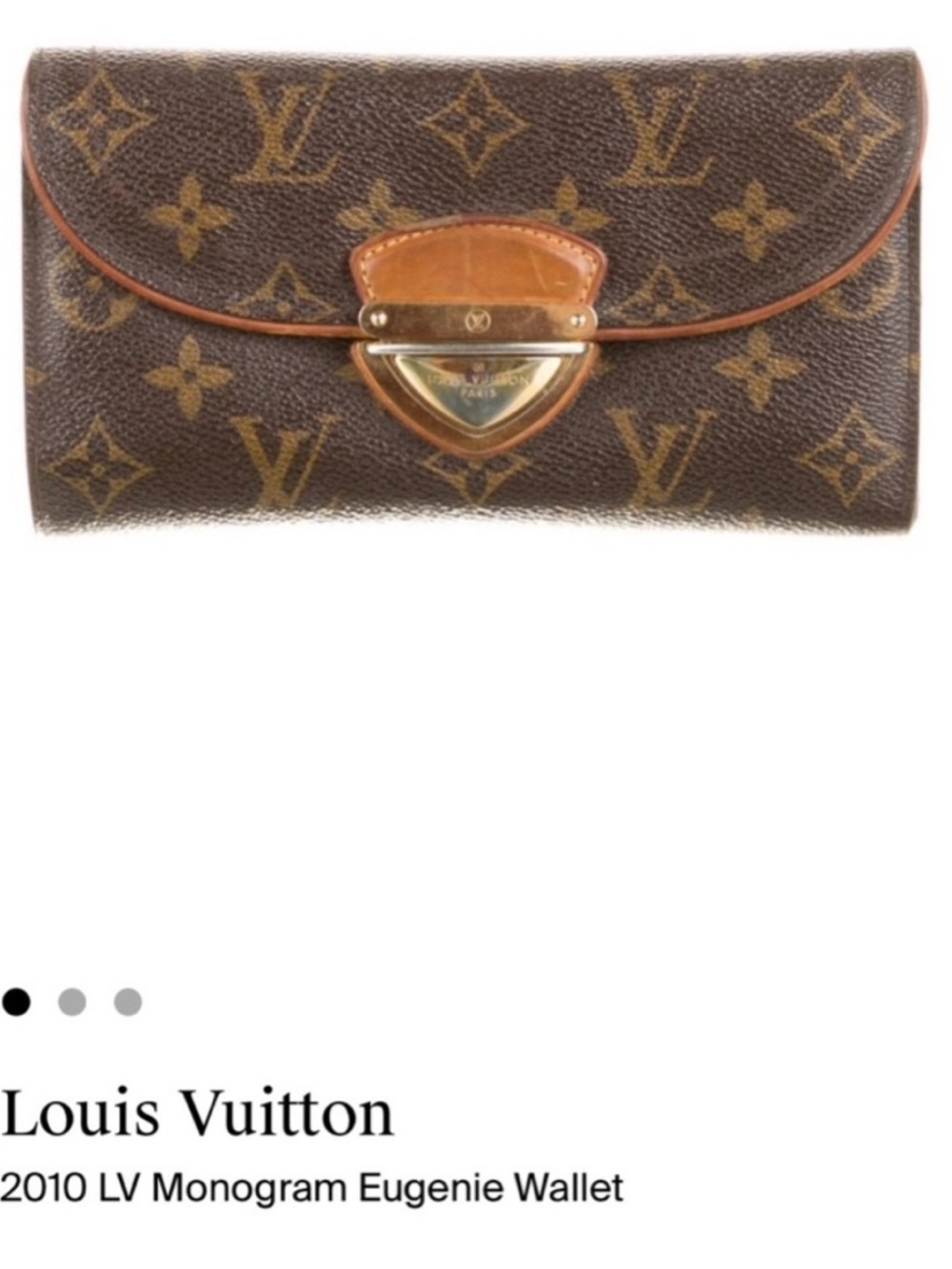 Louis Vuitton Monogram Wallet with Tan Trim and Gold Hardware